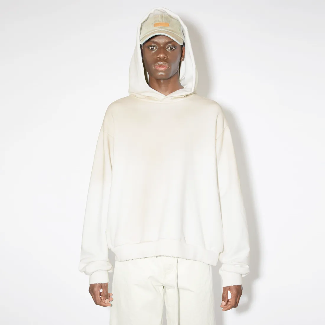 Acne Studios Logo Hooded Sweater Dusty White