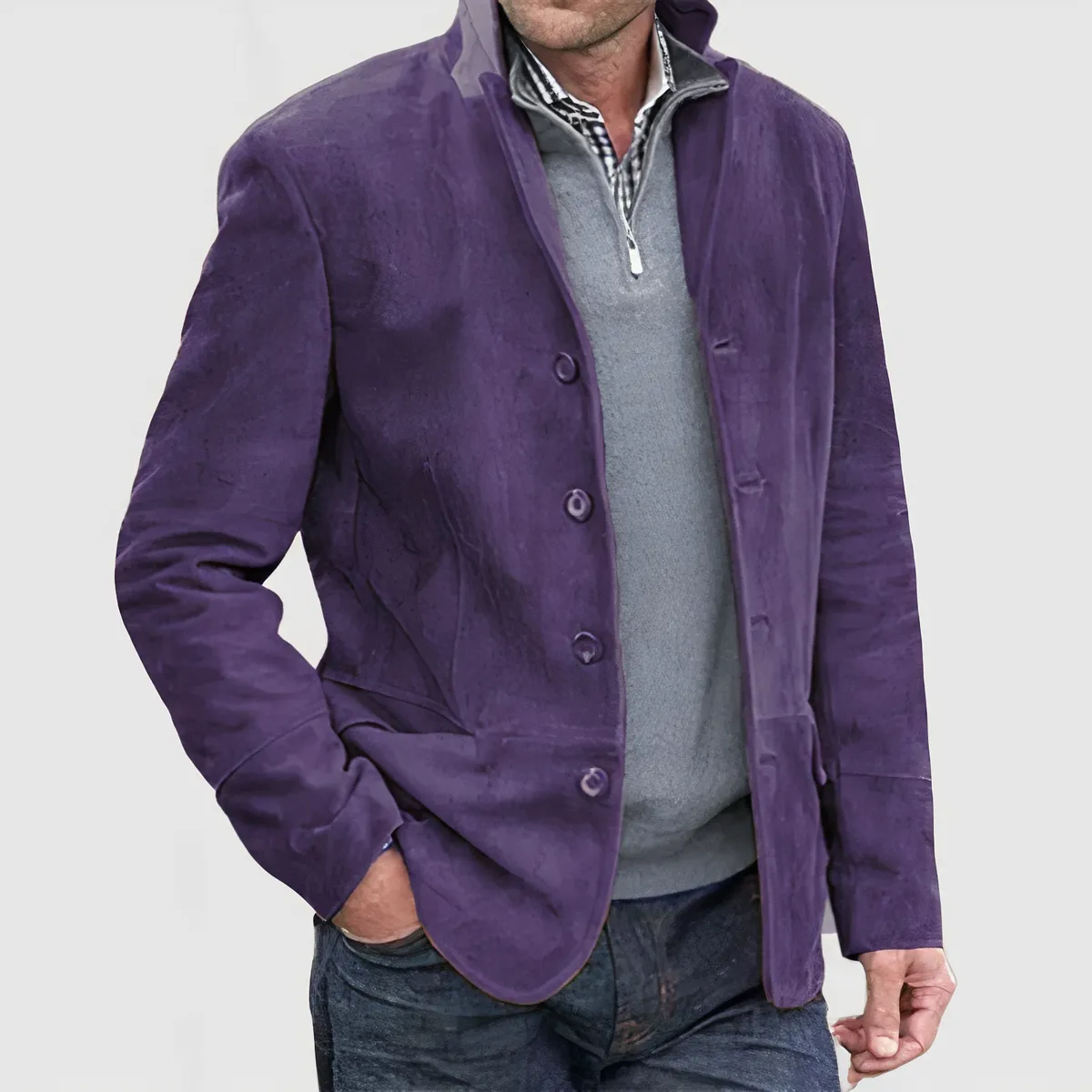 AIDEN - Veste vintage à boutons descendants