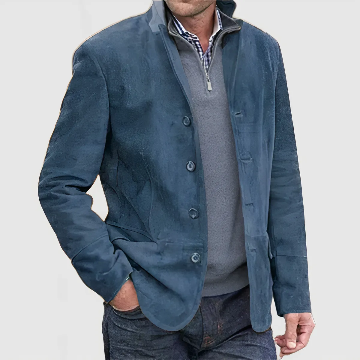 AIDEN - Veste vintage à boutons descendants