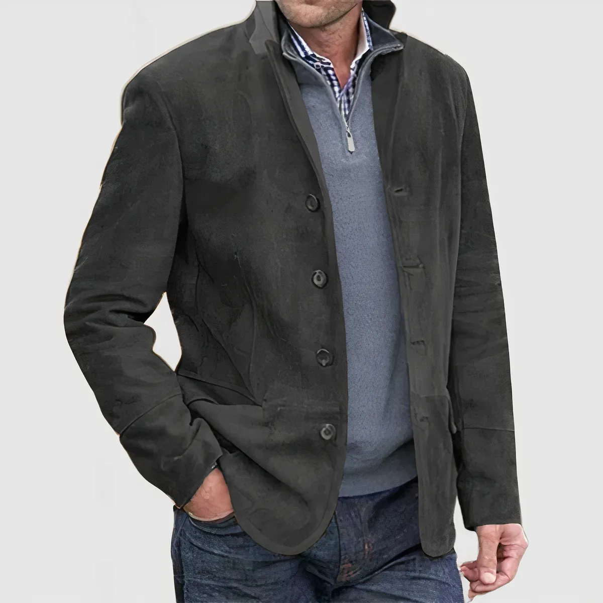 AIDEN - Veste vintage à boutons descendants