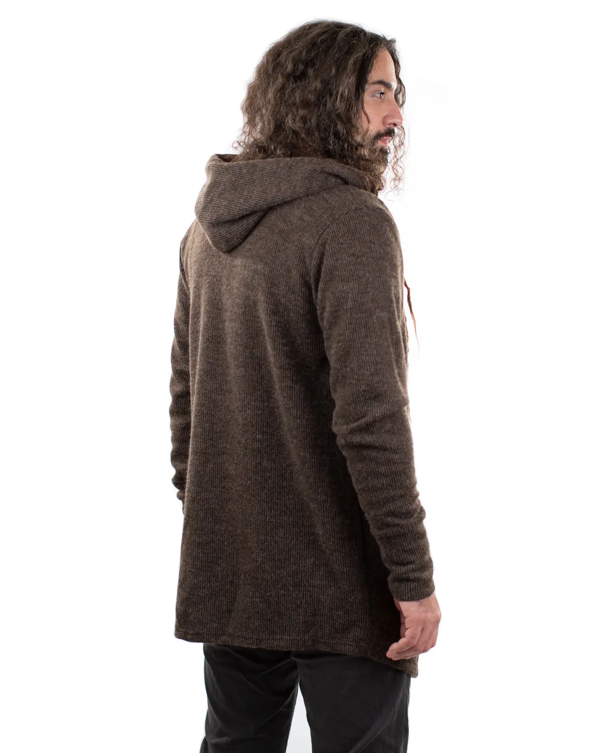 Aliteia Hooded Snood Cardigan Jacket Brown