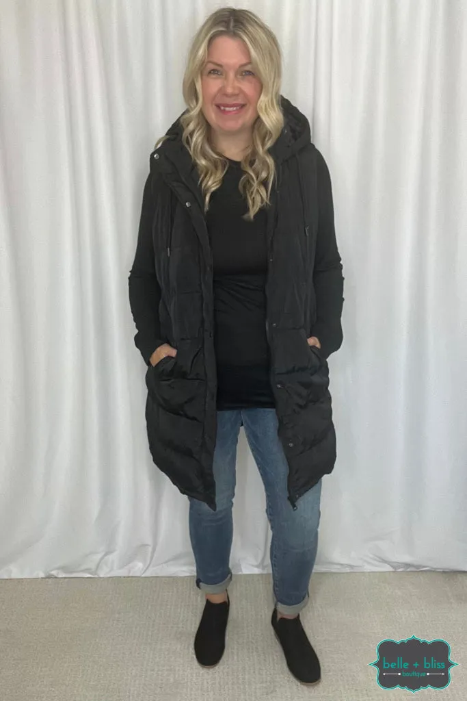 Amber Long Sleeve Top with Pockets - Black