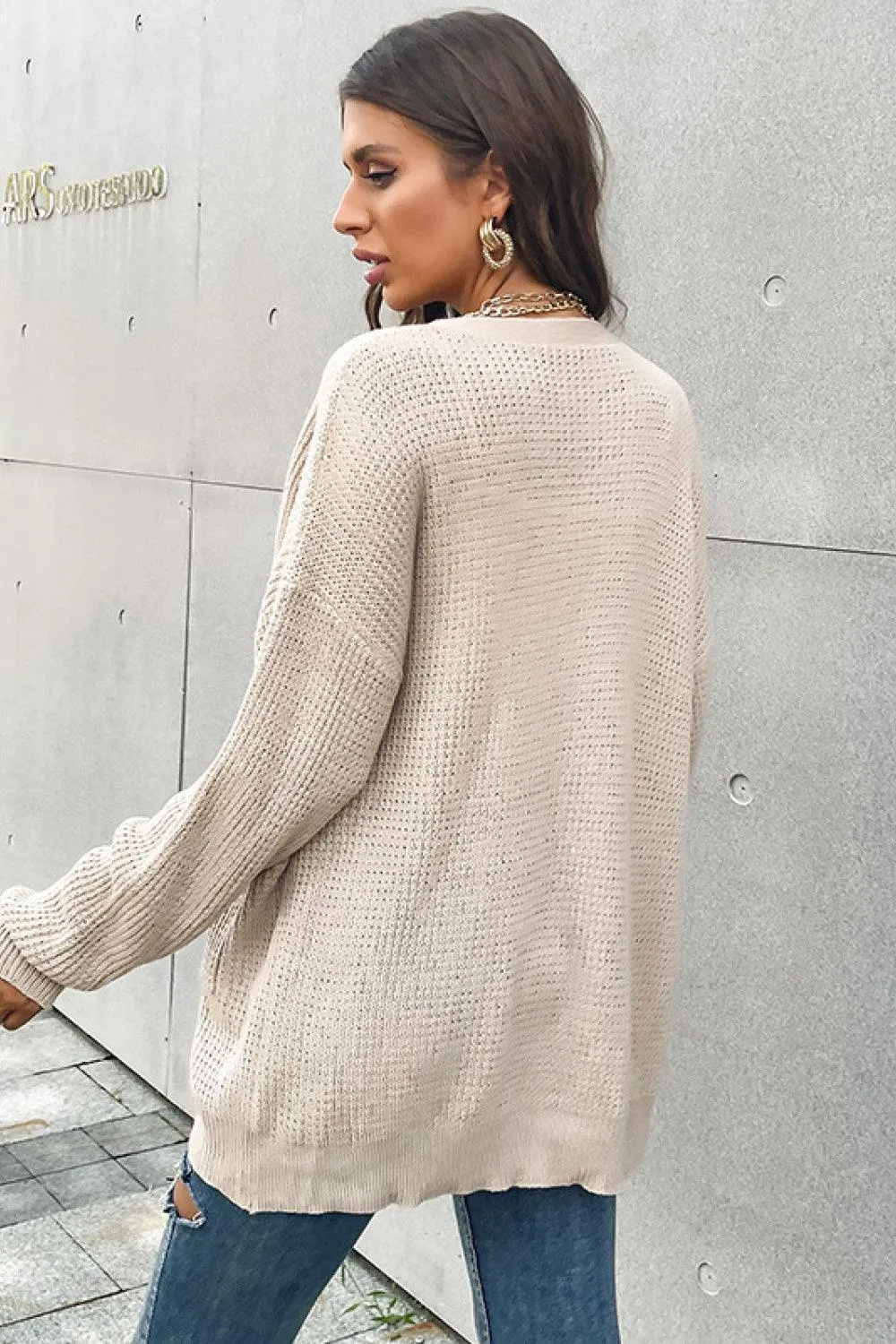 Angelic Waffle Cardigan