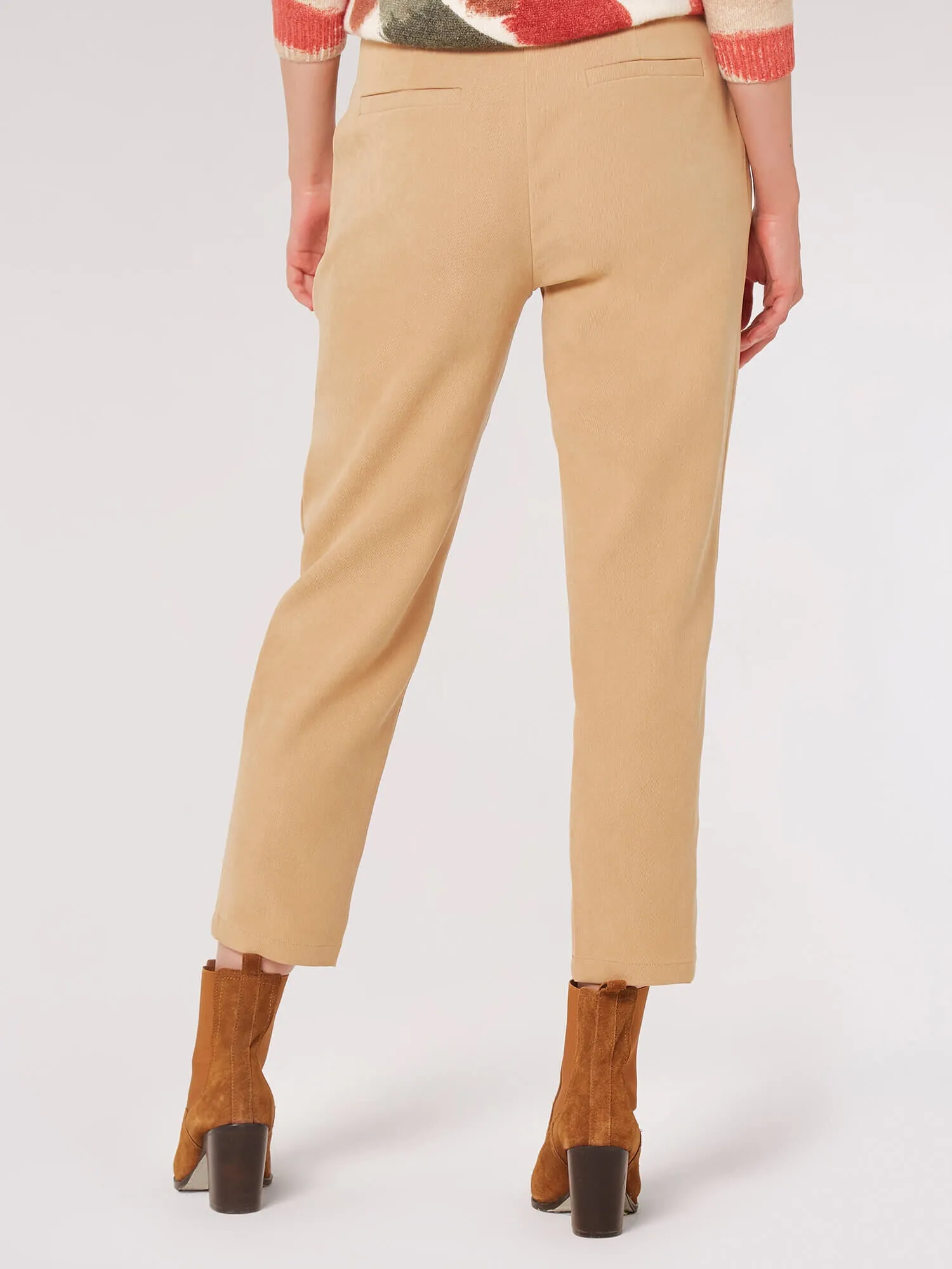 Apricot Straight Leg Twill Trousers
