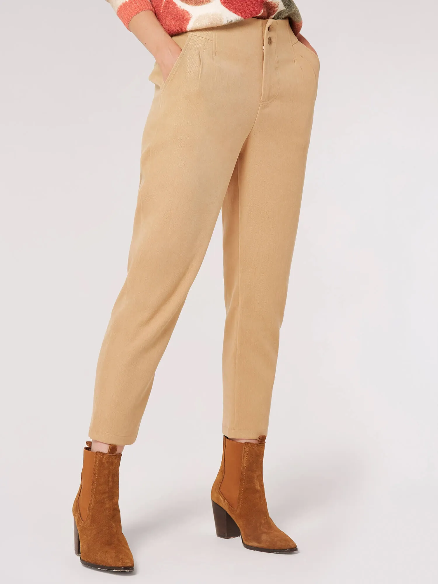 Apricot Straight Leg Twill Trousers