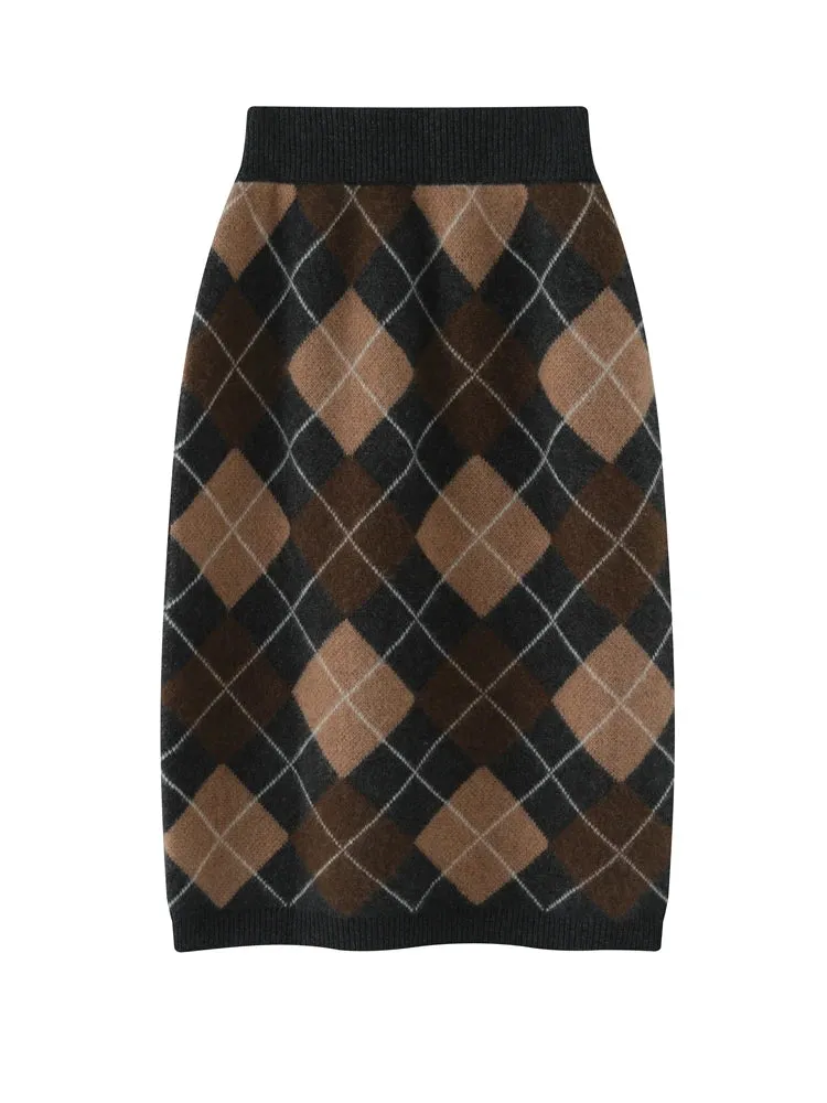 Argyle Print Design Cashmere Sweaters -  Ailime Designs