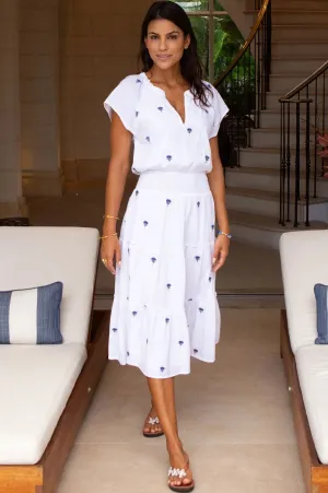 Aspiga Riley Embroidered Dress - White