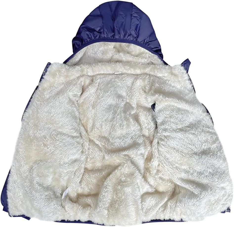Baby Girls Boys' Winter Fleece Jackets With Hooded Toddler Cotton Dress Warm Lined Coat Outer Clothing