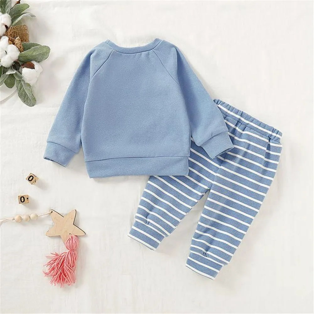 Baby Solid Pullover & Striped Pants