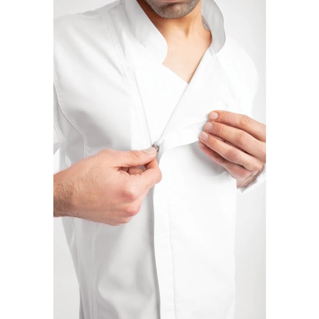 BB264-XXL Chef Works Unisex Hartford Lightweight Chef Jacket White Size XXL