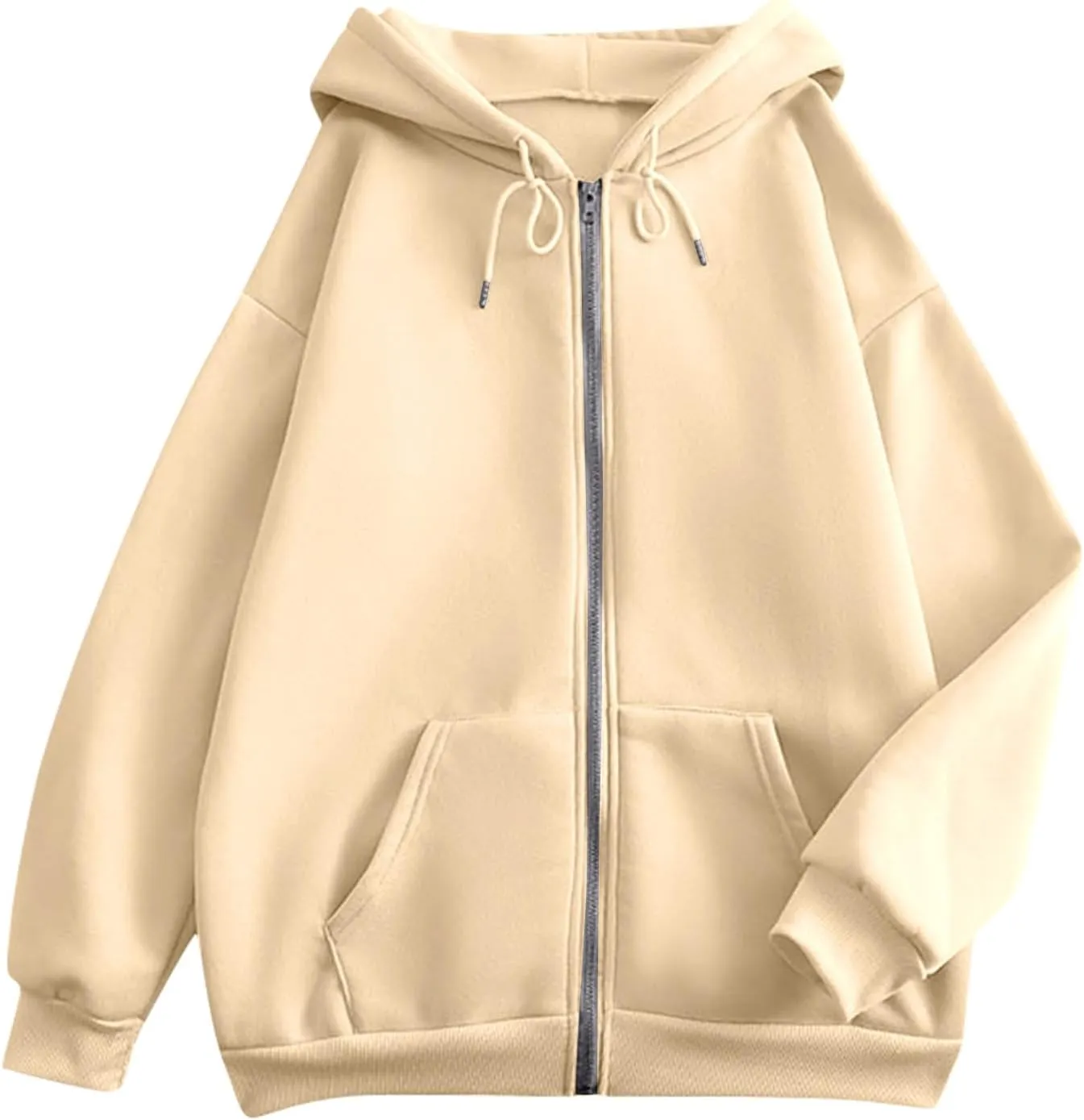 BDNXTV Womens Zip Up Hoodies Long Sleeve Sweatshirts Oversized Sweaters Casual Fashion Jackets Fall Outfits for Women 2024