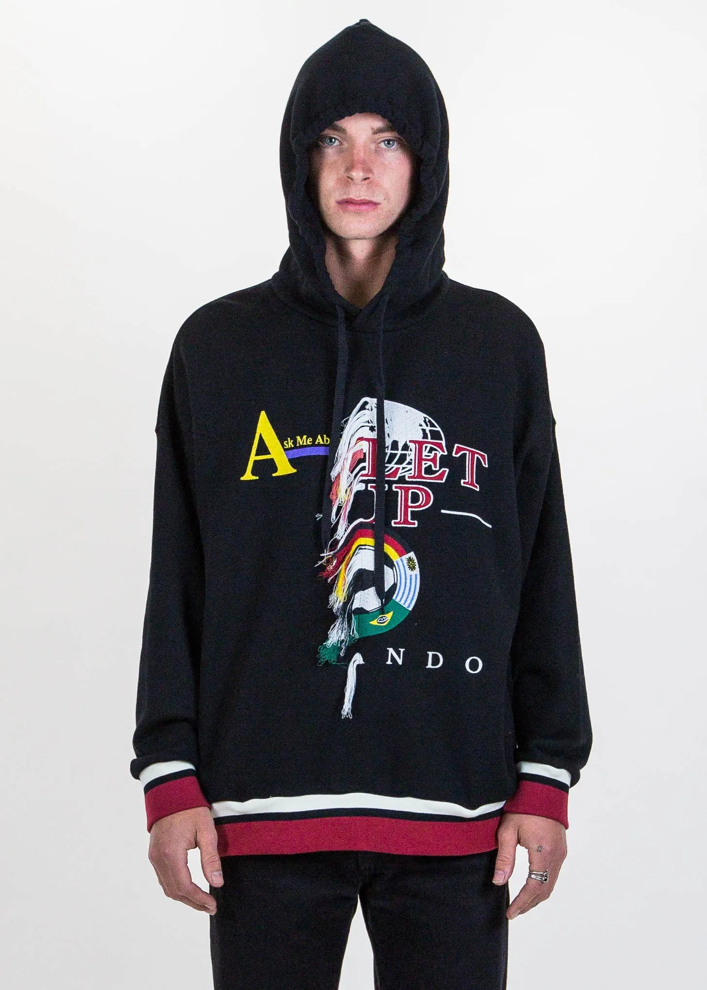 Black Double-Faced Embroidery Hoodie