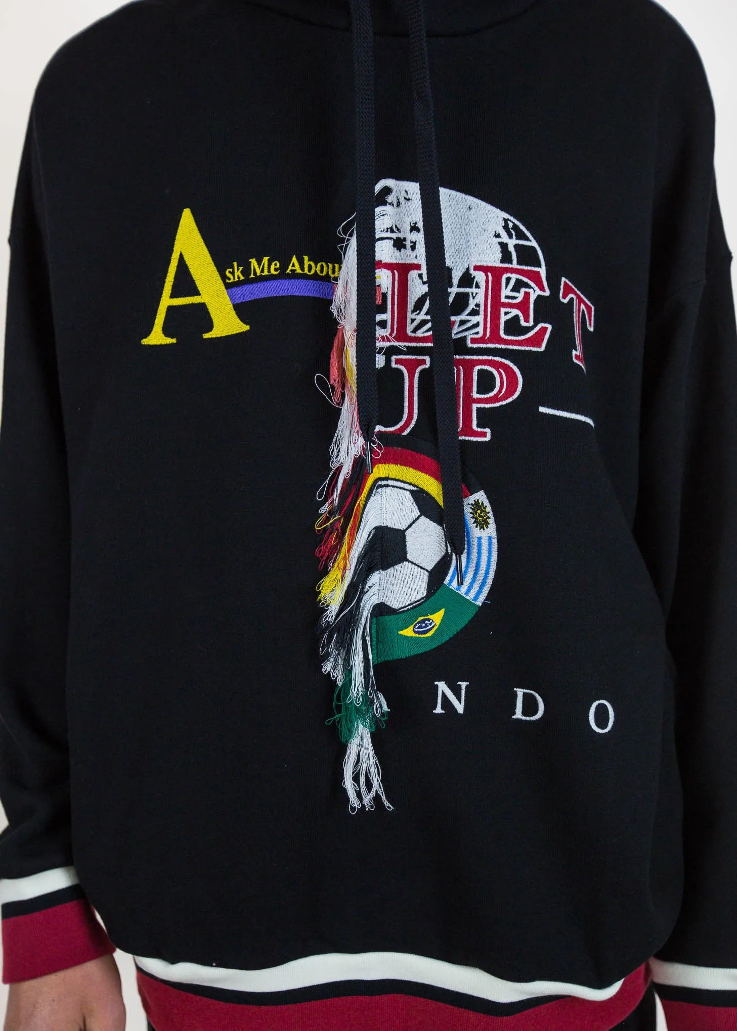 Black Double-Faced Embroidery Hoodie