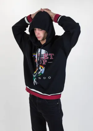Black Double-Faced Embroidery Hoodie