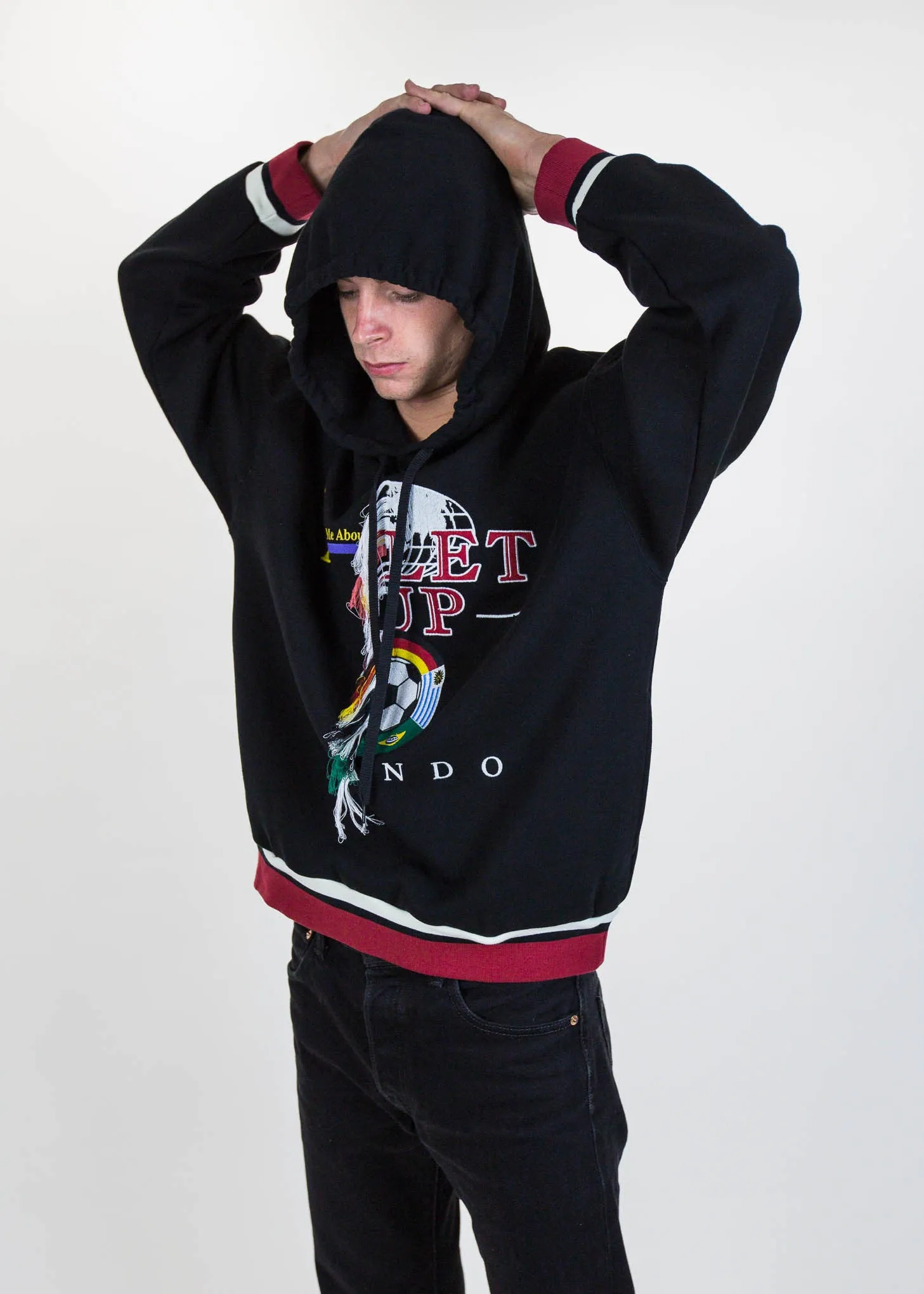 Black Double-Faced Embroidery Hoodie