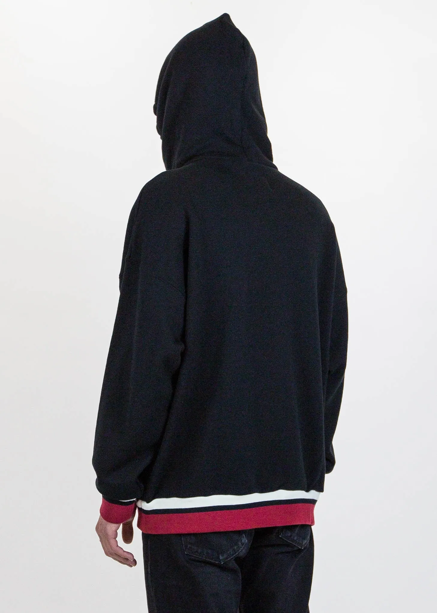 Black Double-Faced Embroidery Hoodie