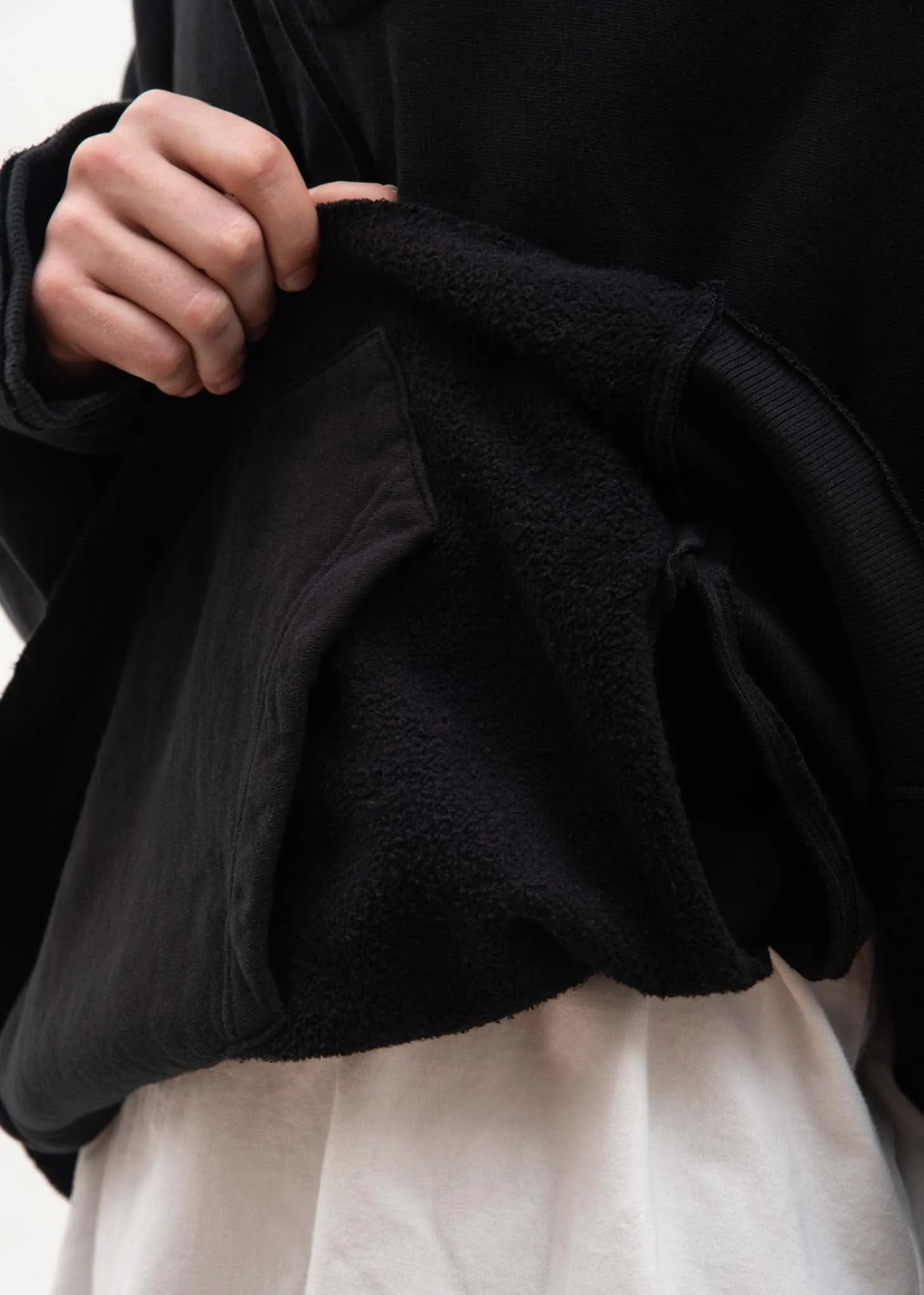 Black Fraying Hoodie