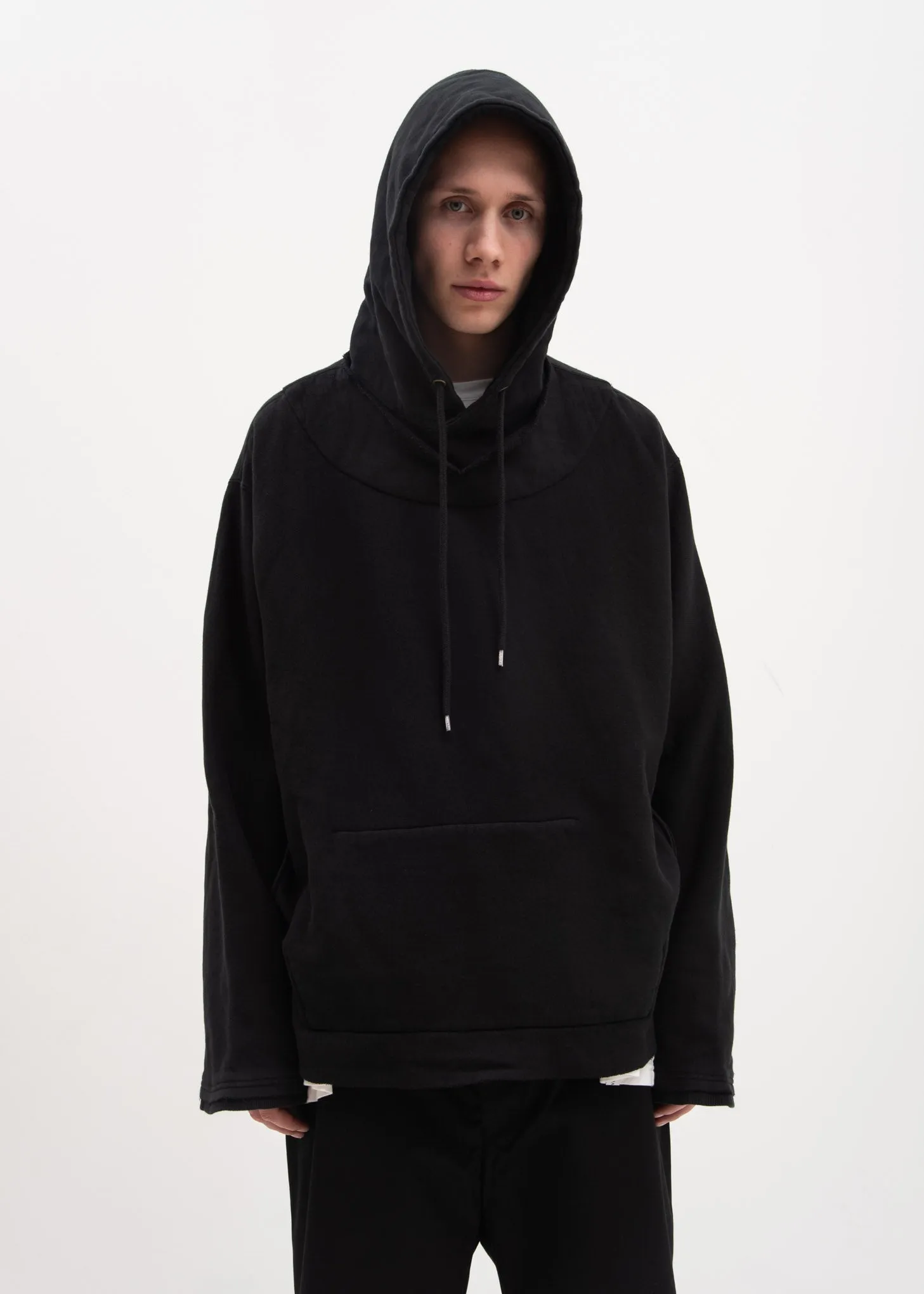 Black Fraying Hoodie