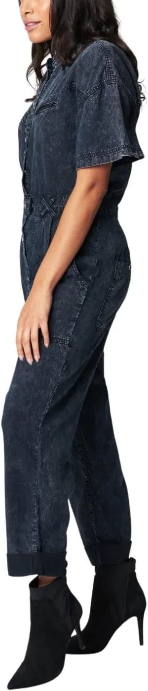 [BLANKNYC] Womens Luxury Clothing Drop shoulder Jumpsuit, Comfortable & Stylish Dress, Ruffle Me Up, X-Small