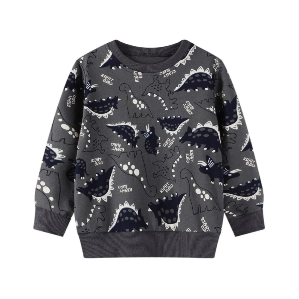 Boys Black Dionsaur Pattern Top & Pants Boys Casual Suits