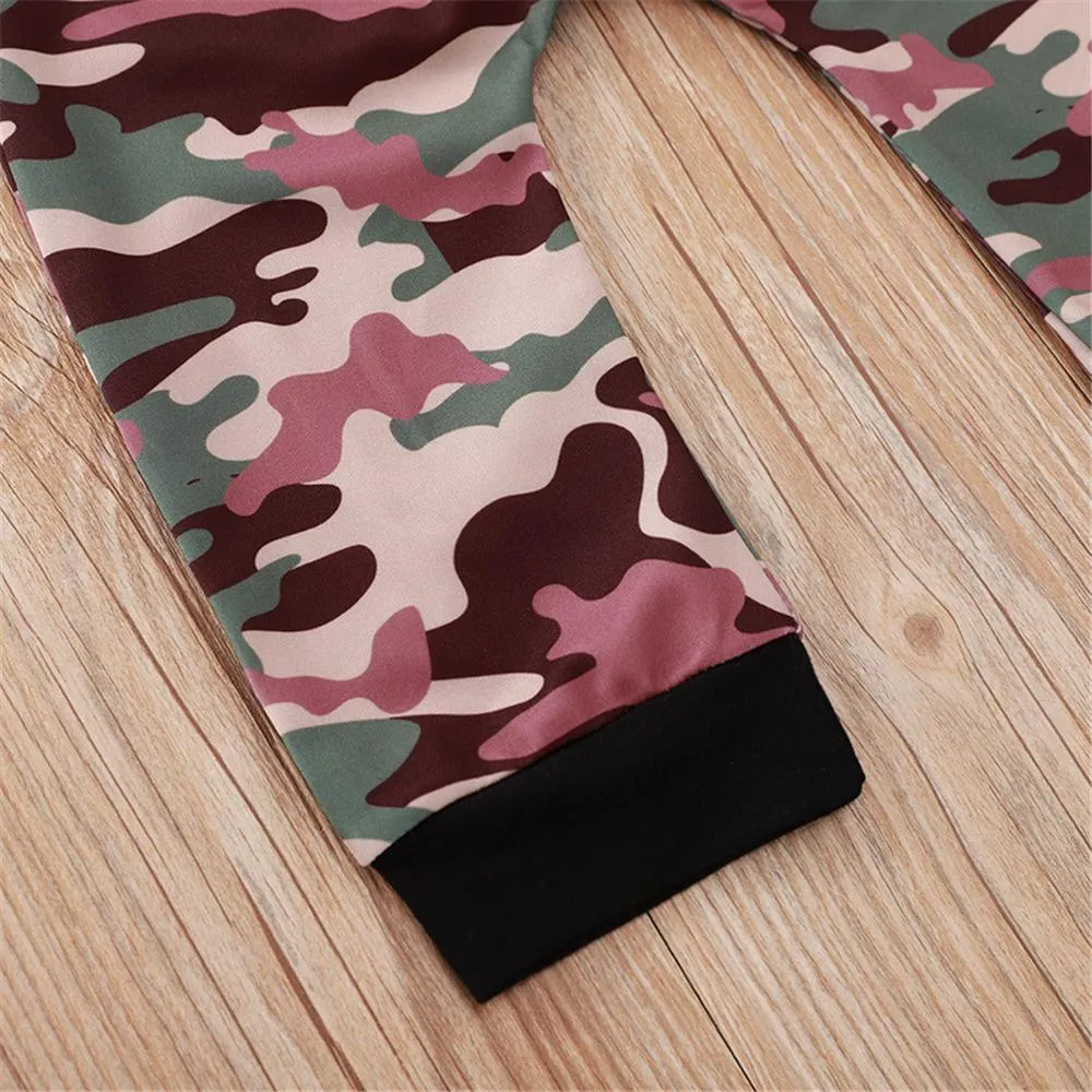 Boys Camo Letter Printed Hooded Top & Pants Baby Boys Clothes Wholesale