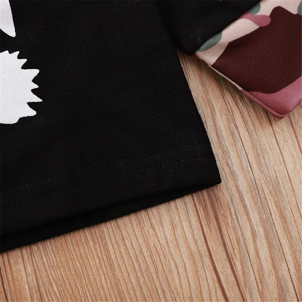 Boys Camo Letter Printed Hooded Top & Pants Baby Boys Clothes Wholesale