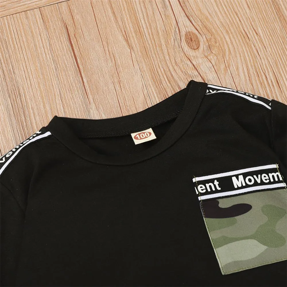 Boys Long Sleeve Camo Crew Neck Top & Pants Wholesale Boys Clothing Suppliers