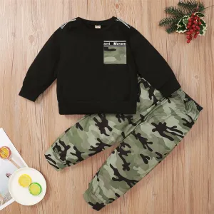 Boys Long Sleeve Camo Crew Neck Top & Pants Wholesale Boys Clothing Suppliers