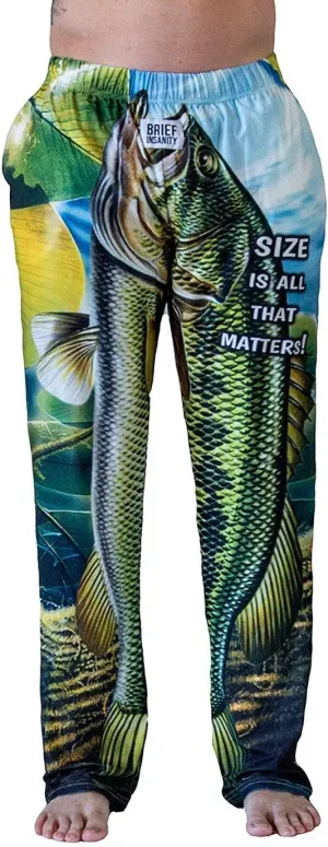 BRIEF INSANITY Fish Lounge Pajama Pants for Men | Humorous, Funny, Comfortable - Fishing Loungewear Bottoms