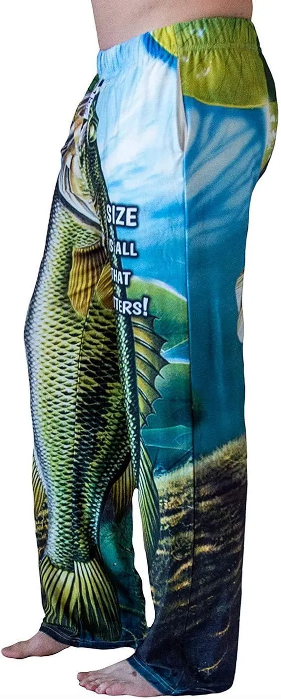 BRIEF INSANITY Fish Lounge Pajama Pants for Men | Humorous, Funny, Comfortable - Fishing Loungewear Bottoms