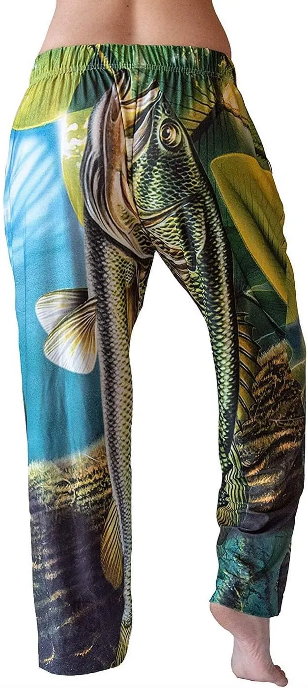 BRIEF INSANITY Fish Lounge Pajama Pants for Men | Humorous, Funny, Comfortable - Fishing Loungewear Bottoms