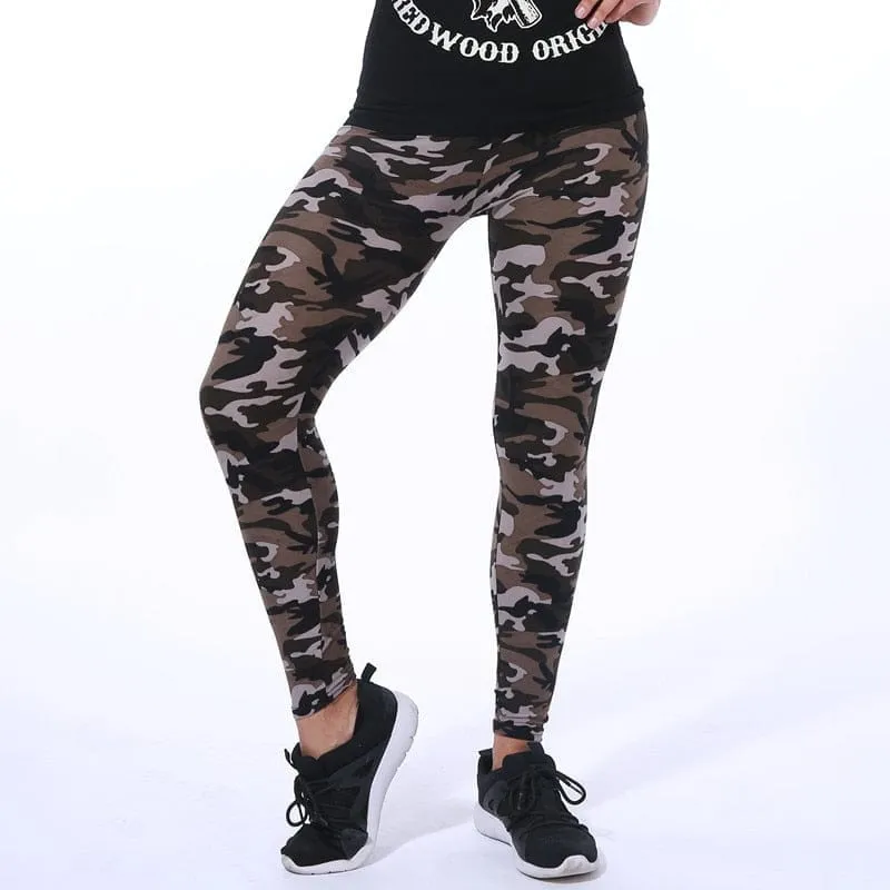 Camouflage Printed Elastic Leggings Camouflage Fitness Pant