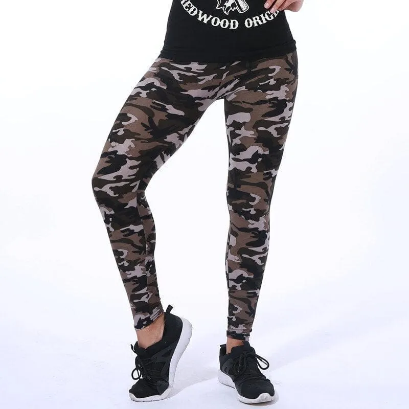 Camouflage Printed Elastic Leggings Camouflage Fitness Pant