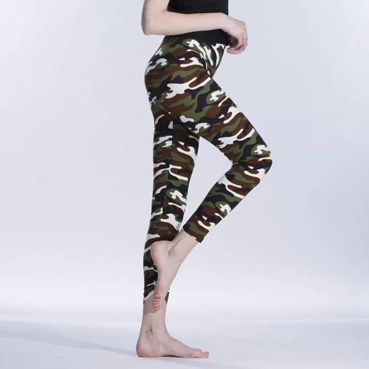Camouflage Printed Elastic Leggings Camouflage Fitness Pant