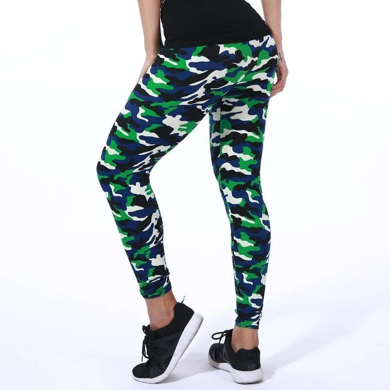 Camouflage Printed Elastic Leggings Camouflage Fitness Pant