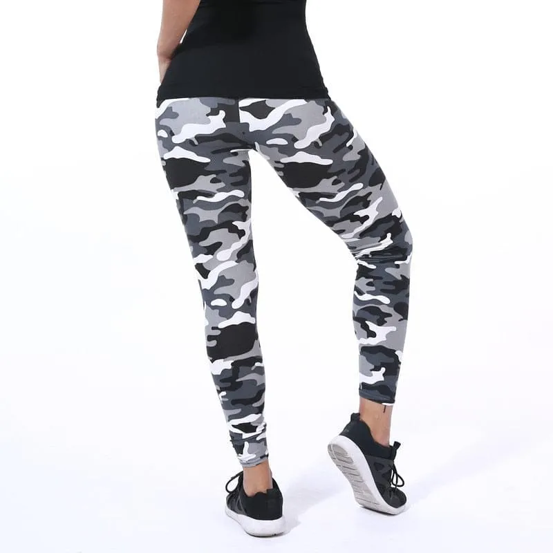 Camouflage Printed Elastic Leggings Camouflage Fitness Pant