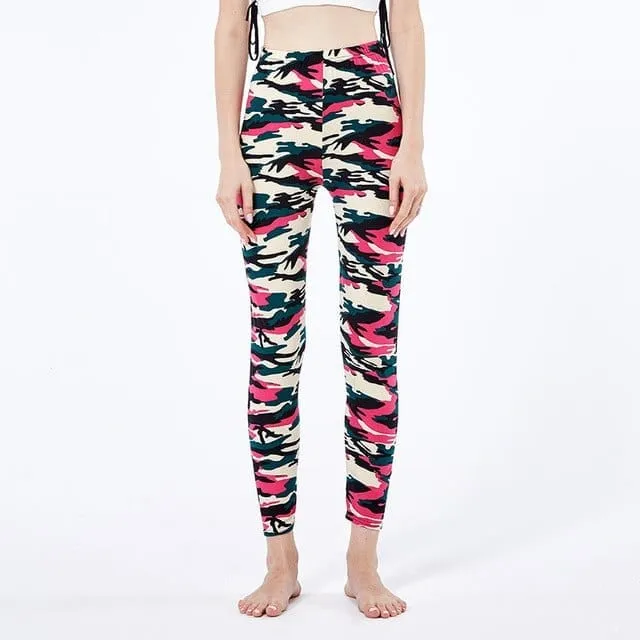 Camouflage Printed Elastic Leggings Camouflage Fitness Pant