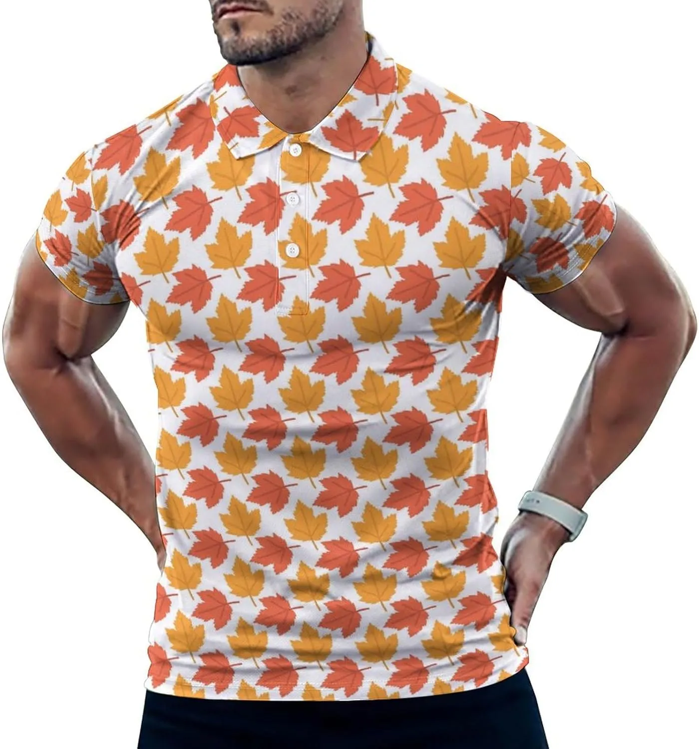 Canada Maple Leaves Mens Polo Shirts Quick Dry Short Sleeve T-shirts Slim Tennis Collared Tees Tops