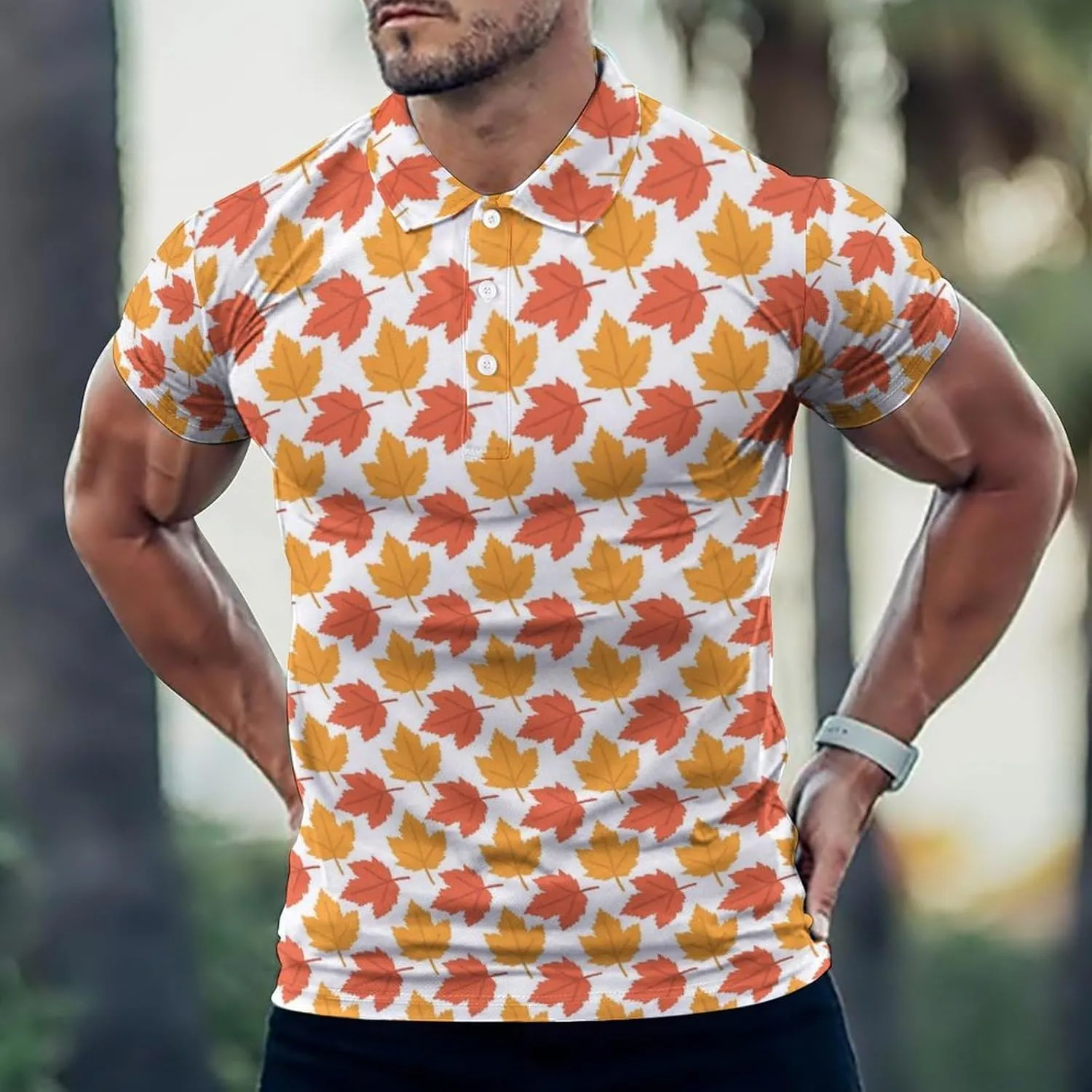 Canada Maple Leaves Mens Polo Shirts Quick Dry Short Sleeve T-shirts Slim Tennis Collared Tees Tops