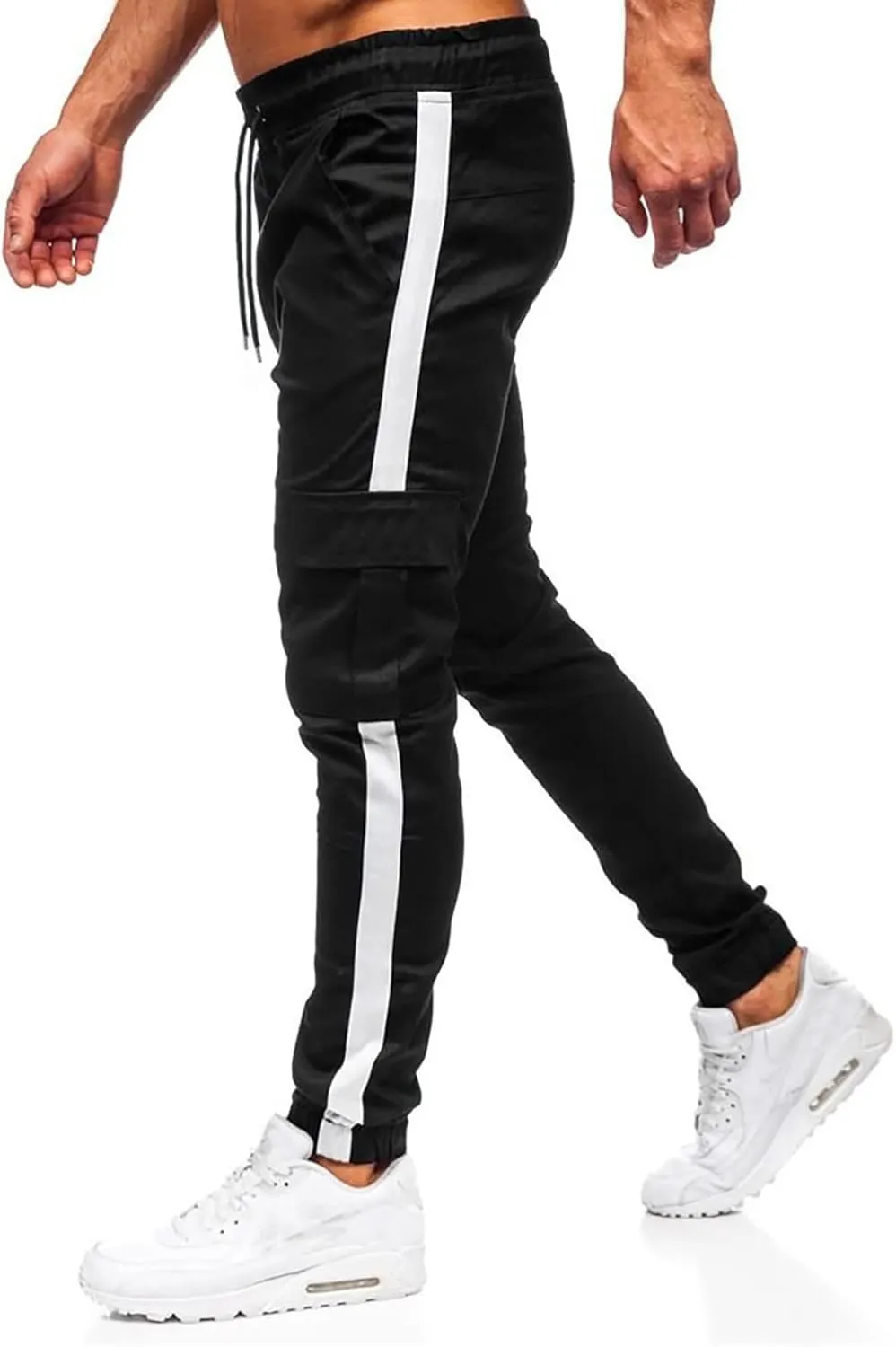 Cargo Pants for Men Big and Tall, Workout Sports Running Pant Zipper Pockets Pants for Men with Zipper Casual Pockets