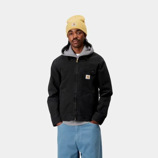 Carhartt WIP Detroit Jacket Spring Stone Canvas Unlined Black - Black