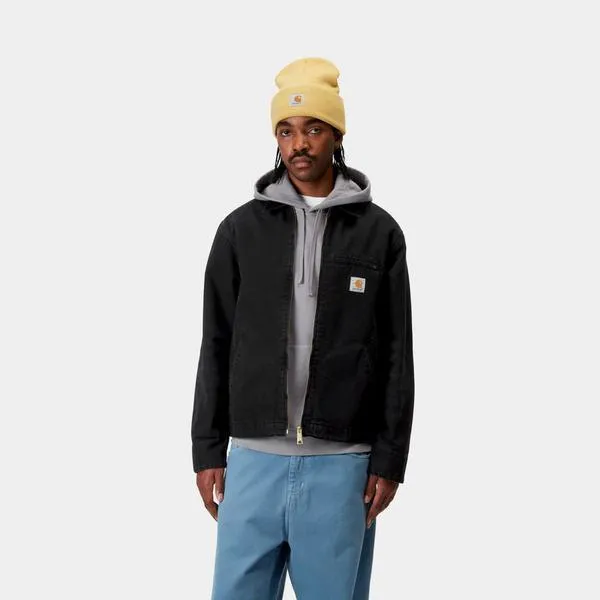 Carhartt WIP Detroit Jacket Spring Stone Canvas Unlined Black - Black