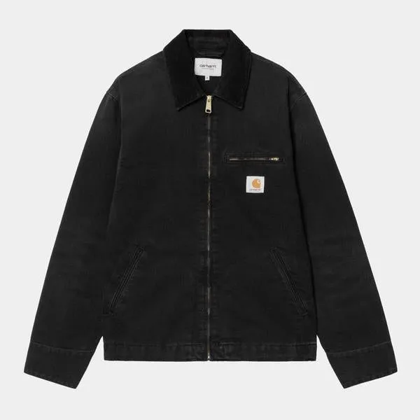 Carhartt WIP Detroit Jacket Spring Stone Canvas Unlined Black - Black