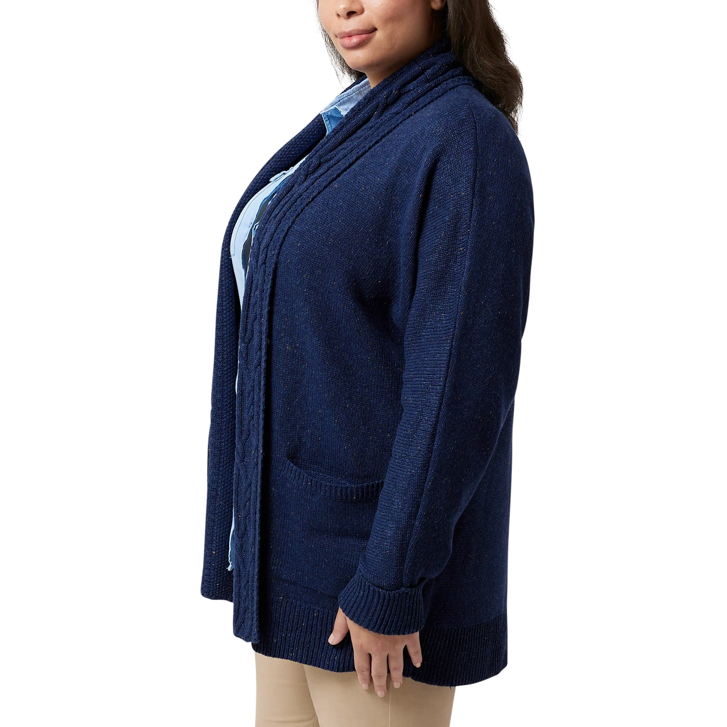 Chaps Ladies' Cable Neck Cardigan