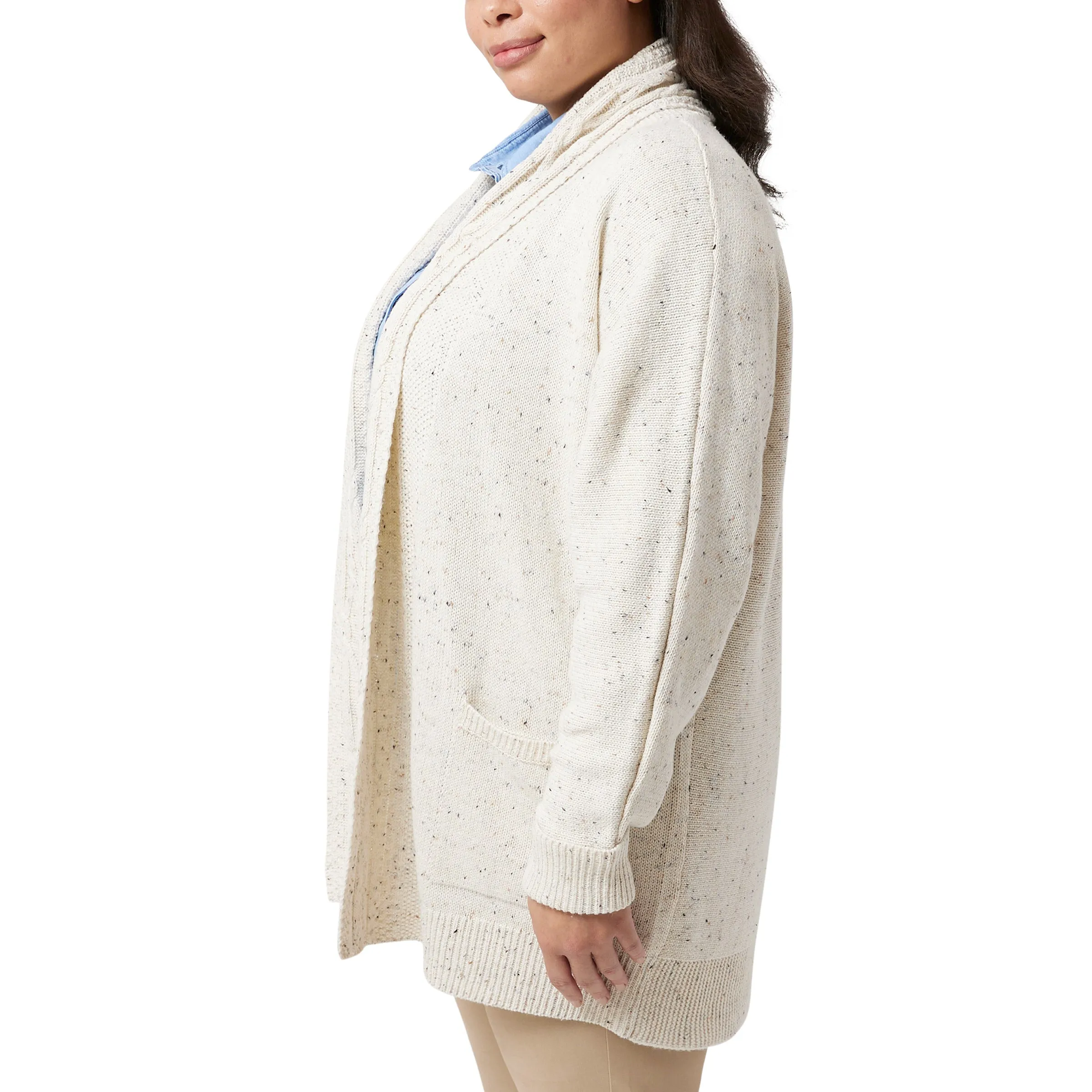 Chaps Ladies' Cable Neck Cardigan