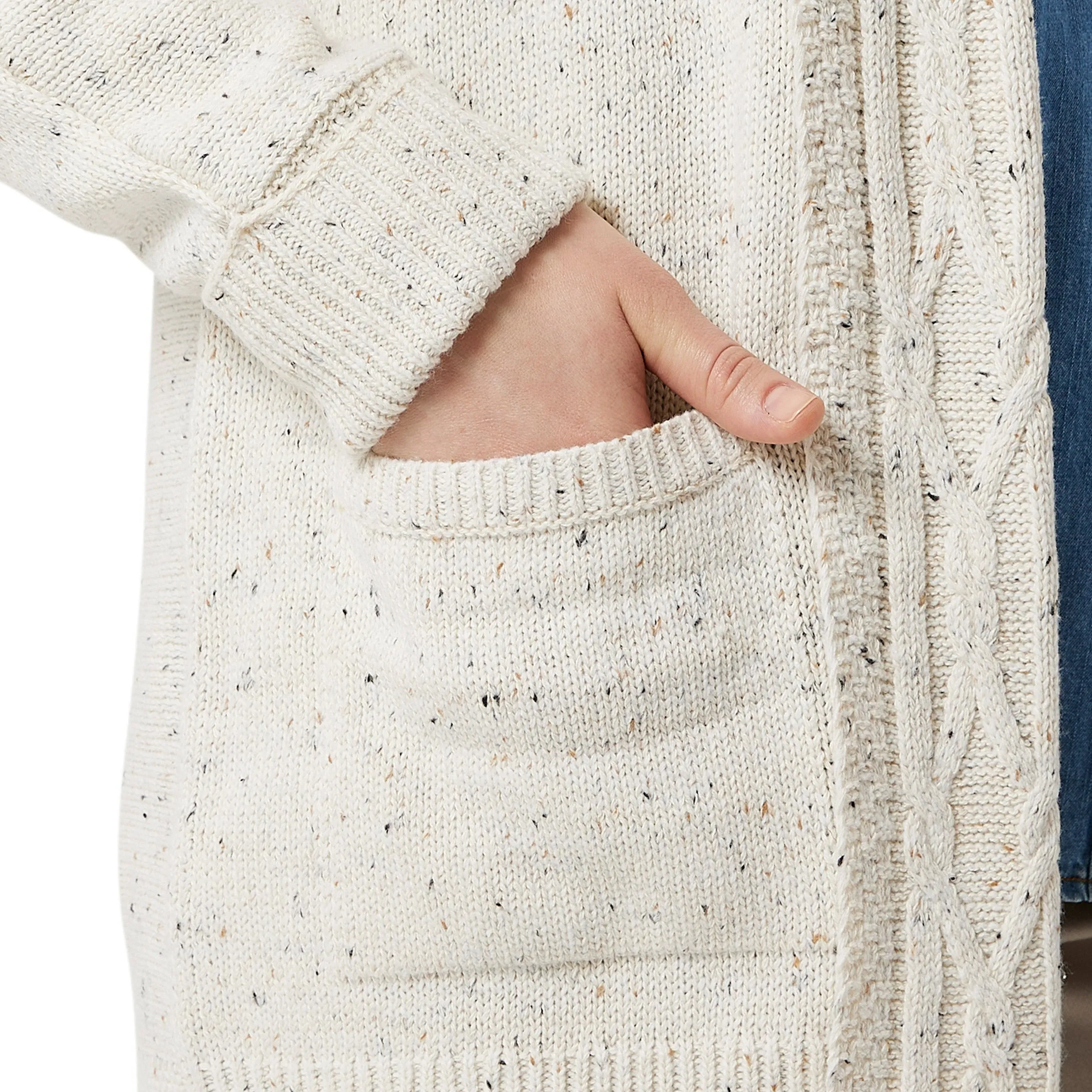 Chaps Ladies' Cable Neck Cardigan