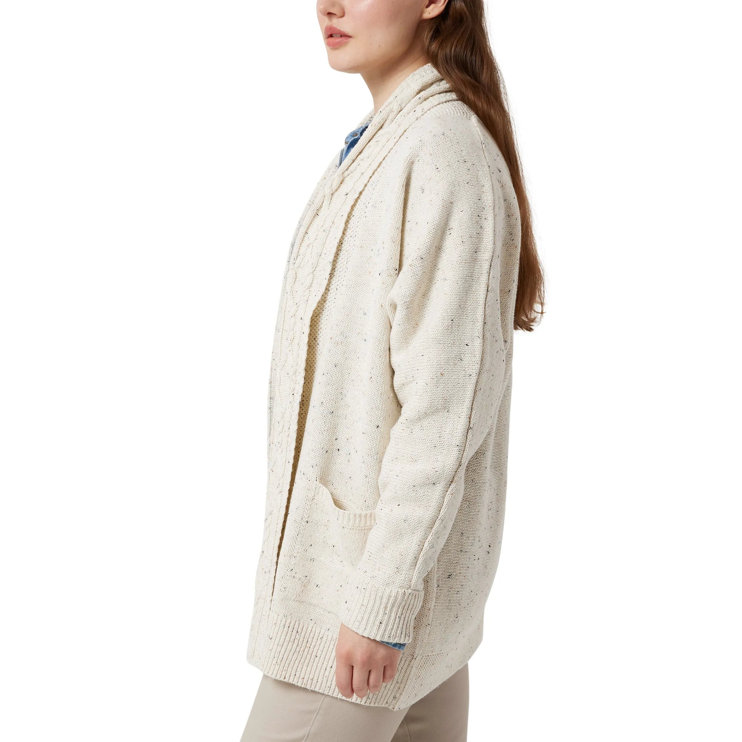 Chaps Ladies' Cable Neck Cardigan