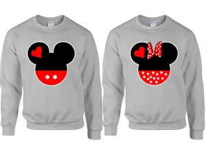 Charming Mouse Duo Couple Matching Crewneck Sweaters – Unisex Pullover Sweaters Sold Separately for Him and Her