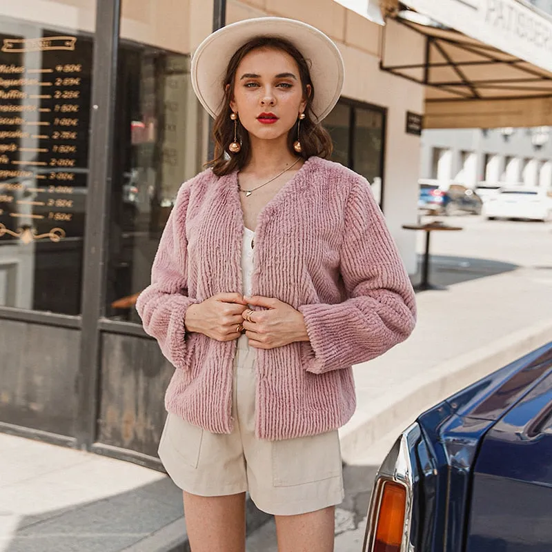 Chic Pink Cute Coat