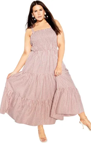 City Chic Women's Plus Size Maxi Gingham
